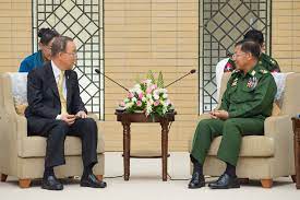 FORMER UN CHEIF BAN KI-MOON VISITS MYANMAR