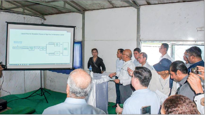 A GROUP UNIDENTIFIED FOREIGN DIPLOMATS VISITED THE ROHINGYA RETURNEES TRANSIT CENTRES IN MAUNGDAW